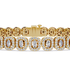 Marquise Halo Diamond Tennis Bracelet