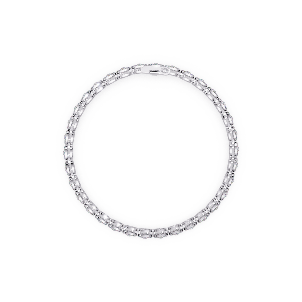 Marquise Halo Diamond Tennis Bracelet