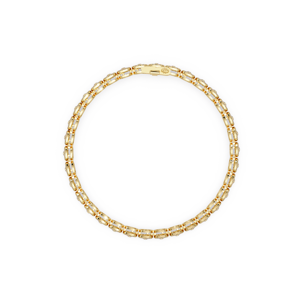 Marquise Halo Diamond Tennis Bracelet
