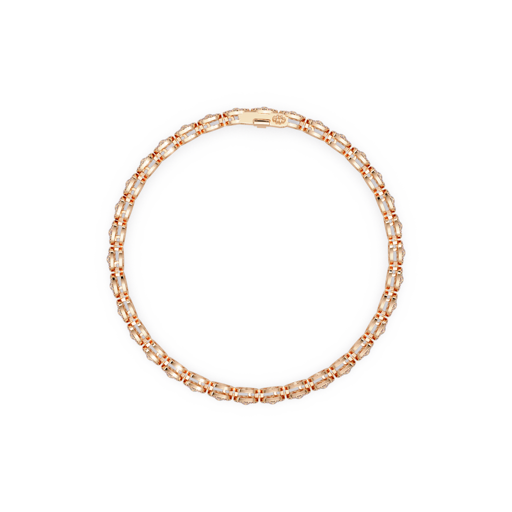 Marquise Halo Diamond Tennis Bracelet