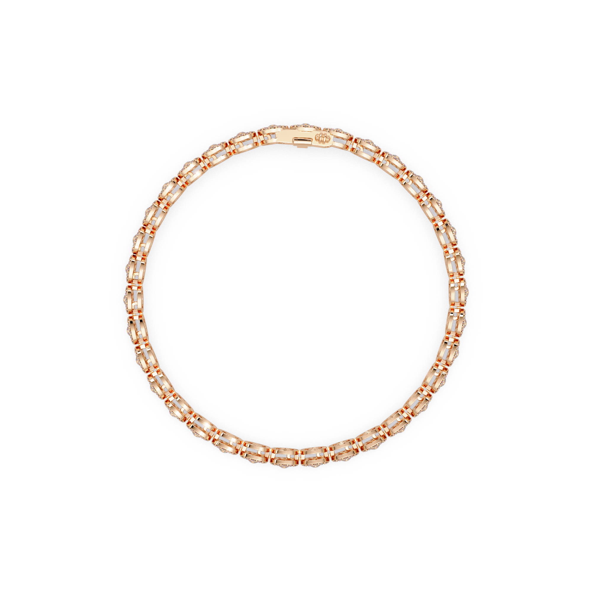 Marquise Halo Diamond Tennis Bracelet