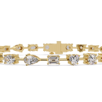 Mixed Shape Diamond Tennis Bracelet in 14K & 18K Gold