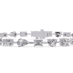 Mixed Shape Diamond Tennis Bracelet in 14K & 18K Gold