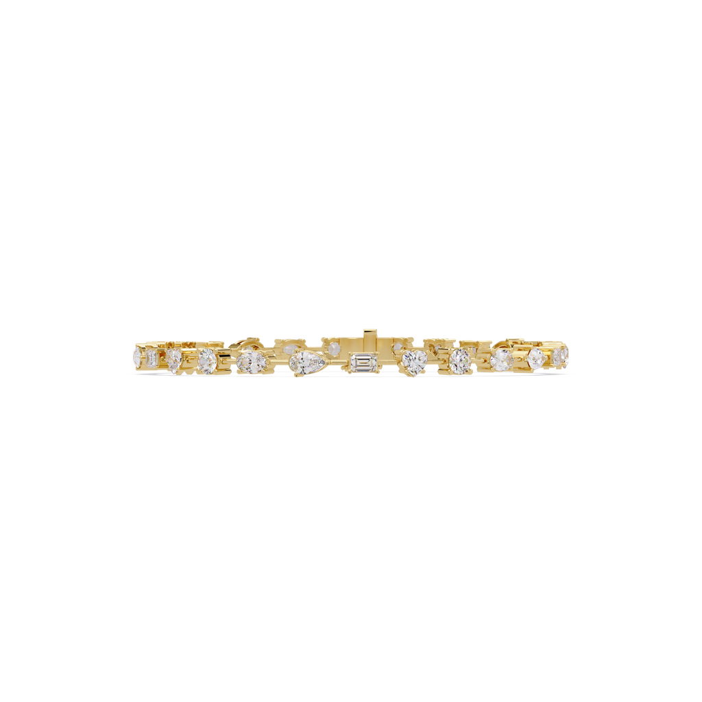 Mixed Shape Diamond Tennis Bracelet in 14K & 18K Gold