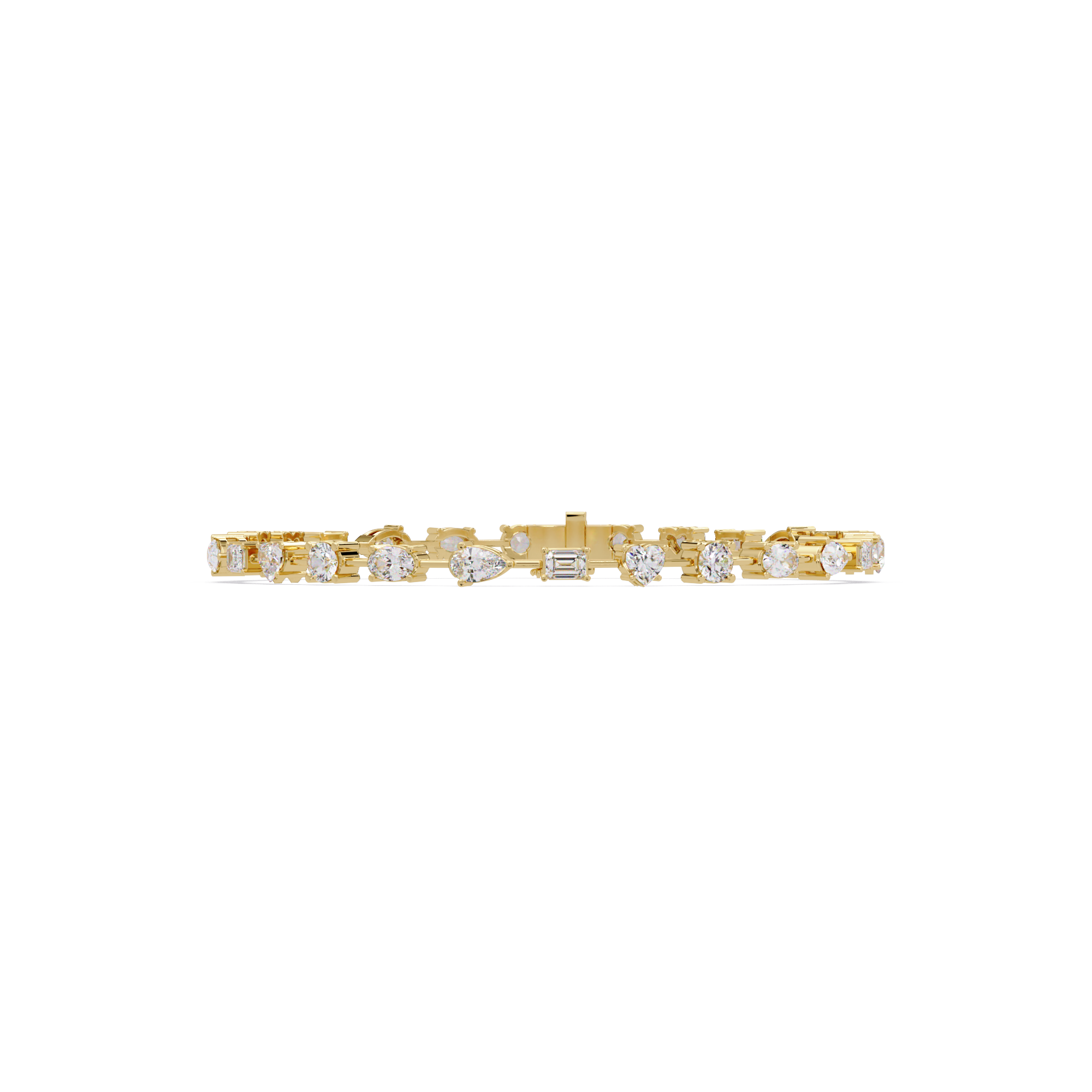 Mixed Shape Diamond Tennis Bracelet in 14K & 18K Gold