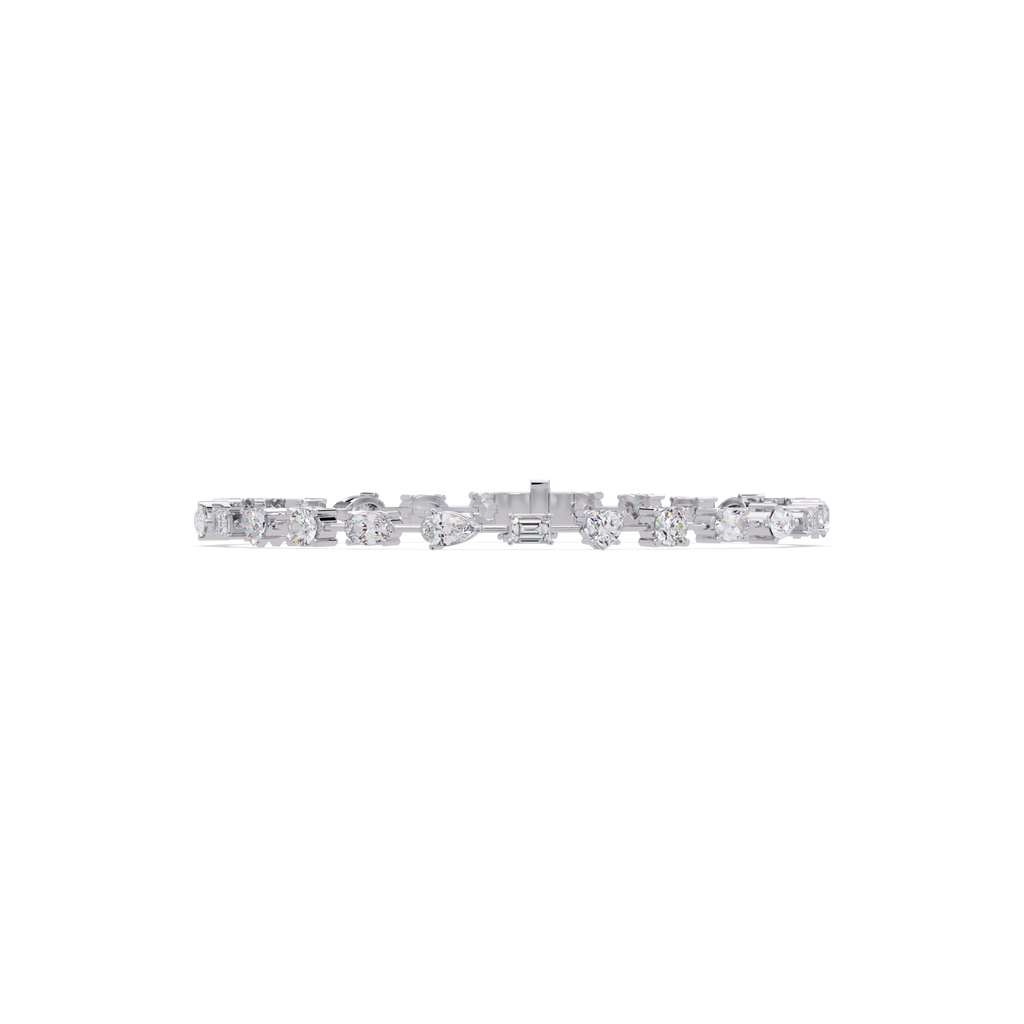 Mixed Shape Diamond Tennis Bracelet in 14K & 18K Gold