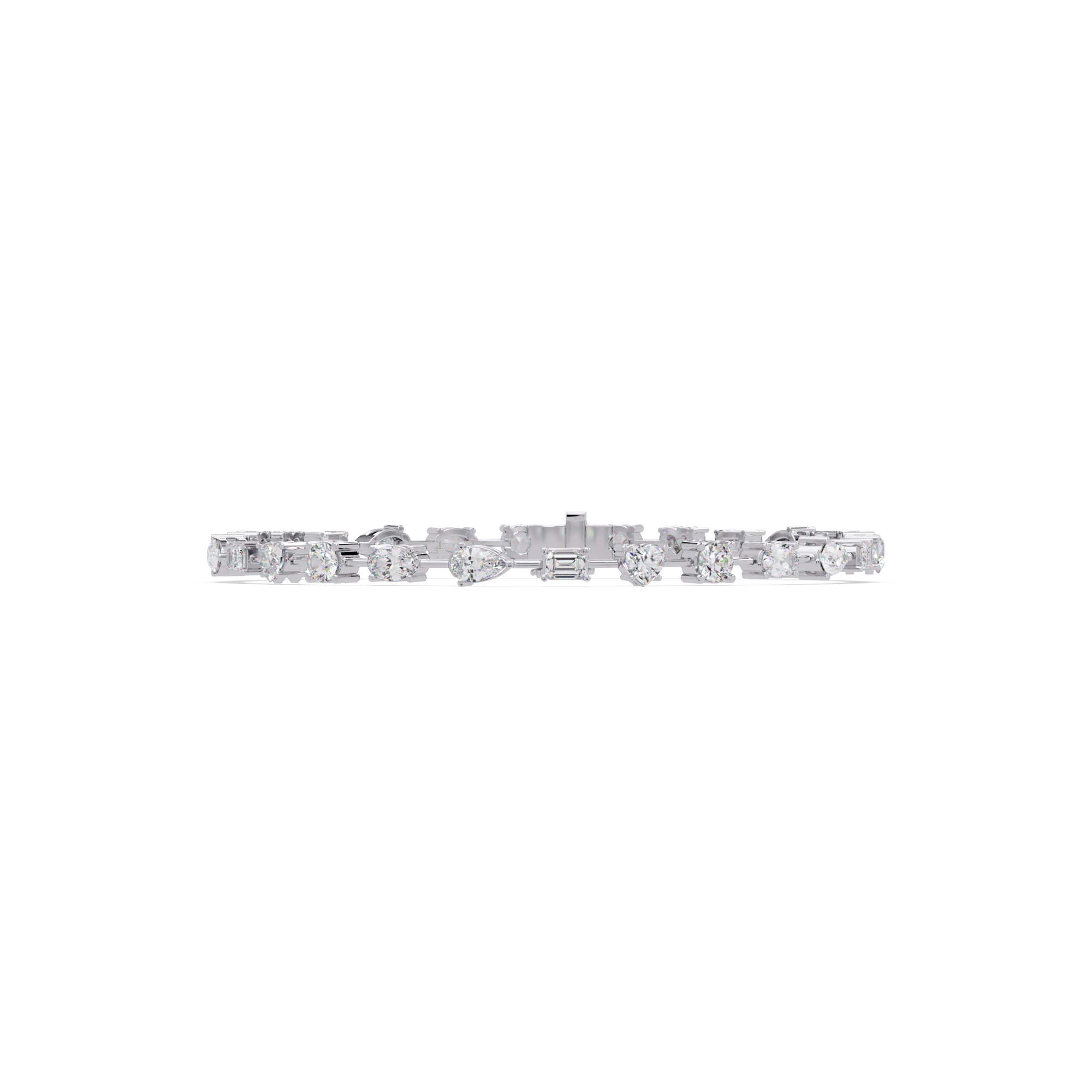 Mixed Shape Diamond Tennis Bracelet in 14K & 18K Gold