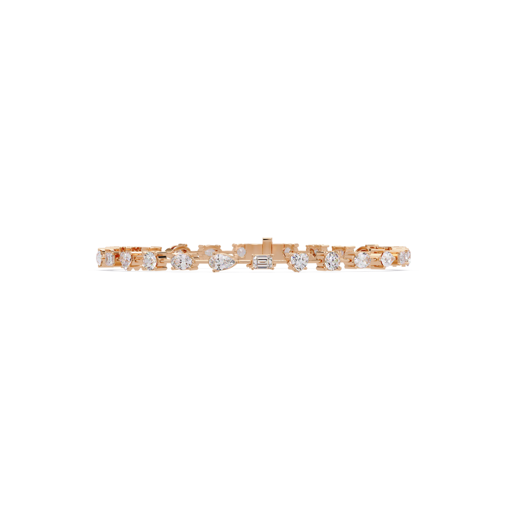 Mixed Shape Diamond Tennis Bracelet in 14K & 18K Gold