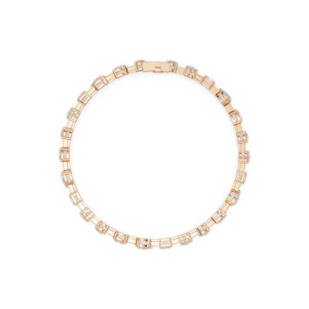 Mixed Shape Diamond Tennis Bracelet in 14K & 18K Gold