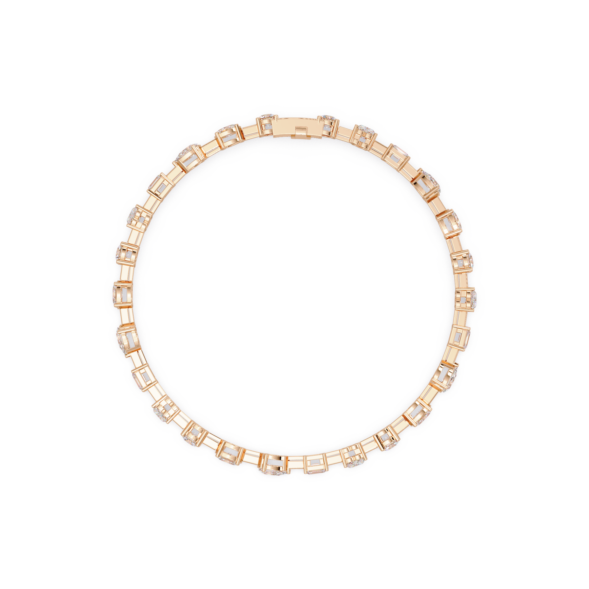 Mixed Shape Diamond Tennis Bracelet in 14K & 18K Gold