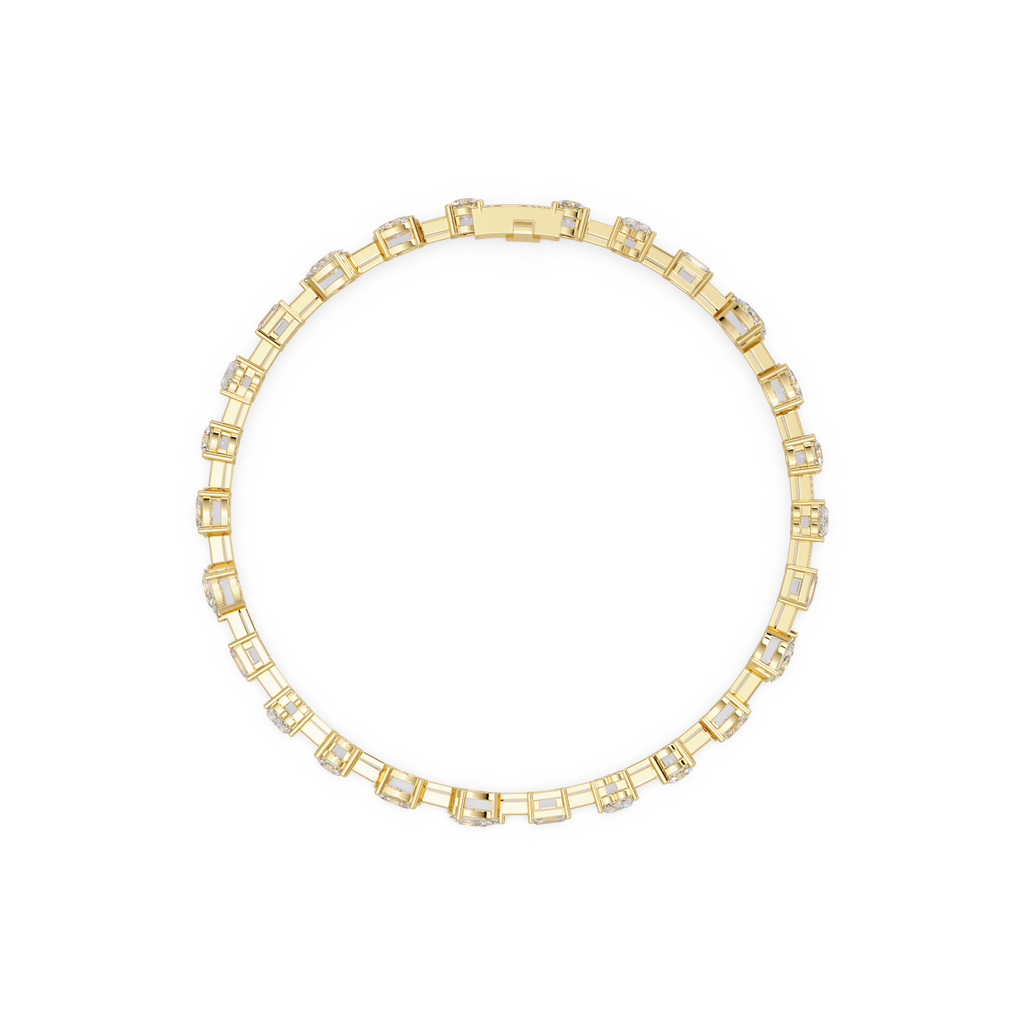 Mixed Shape Diamond Tennis Bracelet in 14K & 18K Gold