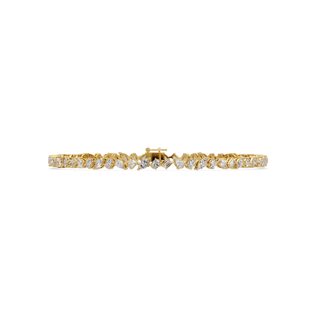 Multi Shape Lab Grown Diamond Tennis Bracelet – 5.19 CT