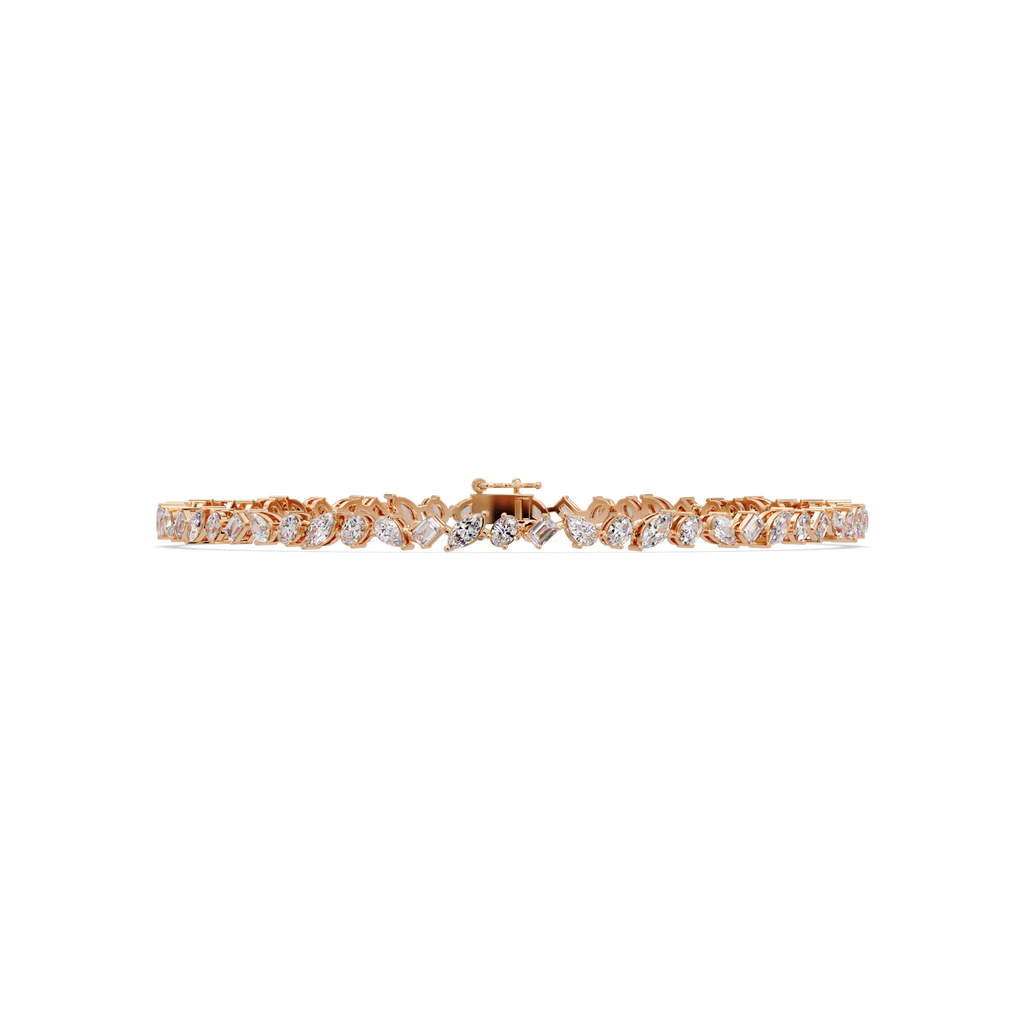 Multi Shape Lab Grown Diamond Tennis Bracelet – 5.19 CT