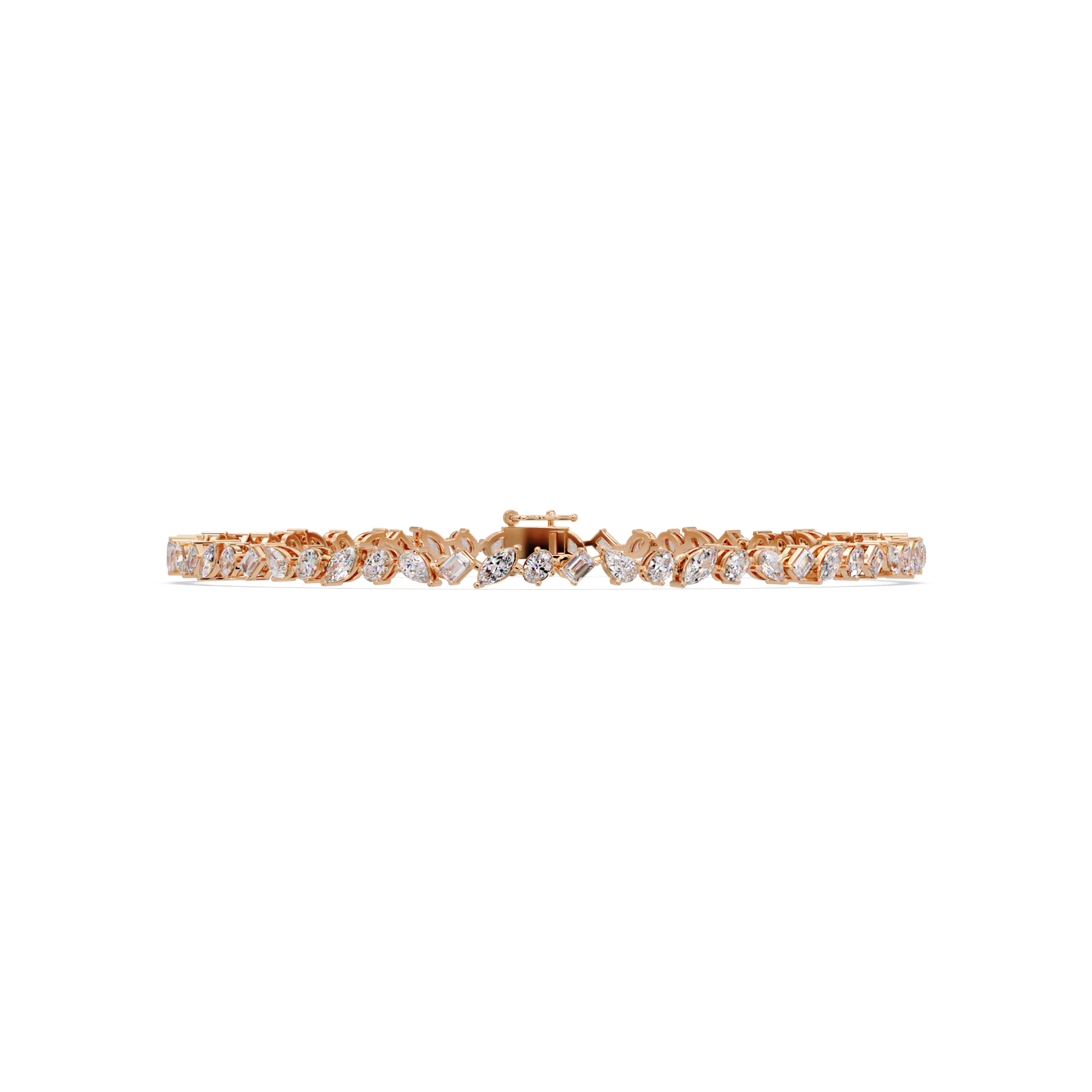 Multi Shape Lab Grown Diamond Tennis Bracelet – 5.19 CT