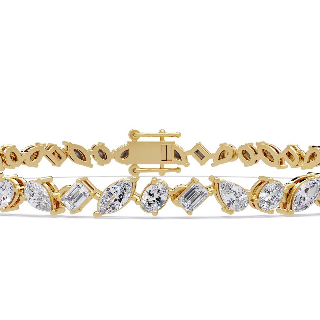 Multi Shape Lab Grown Diamond Tennis Bracelet – 5.19 CT