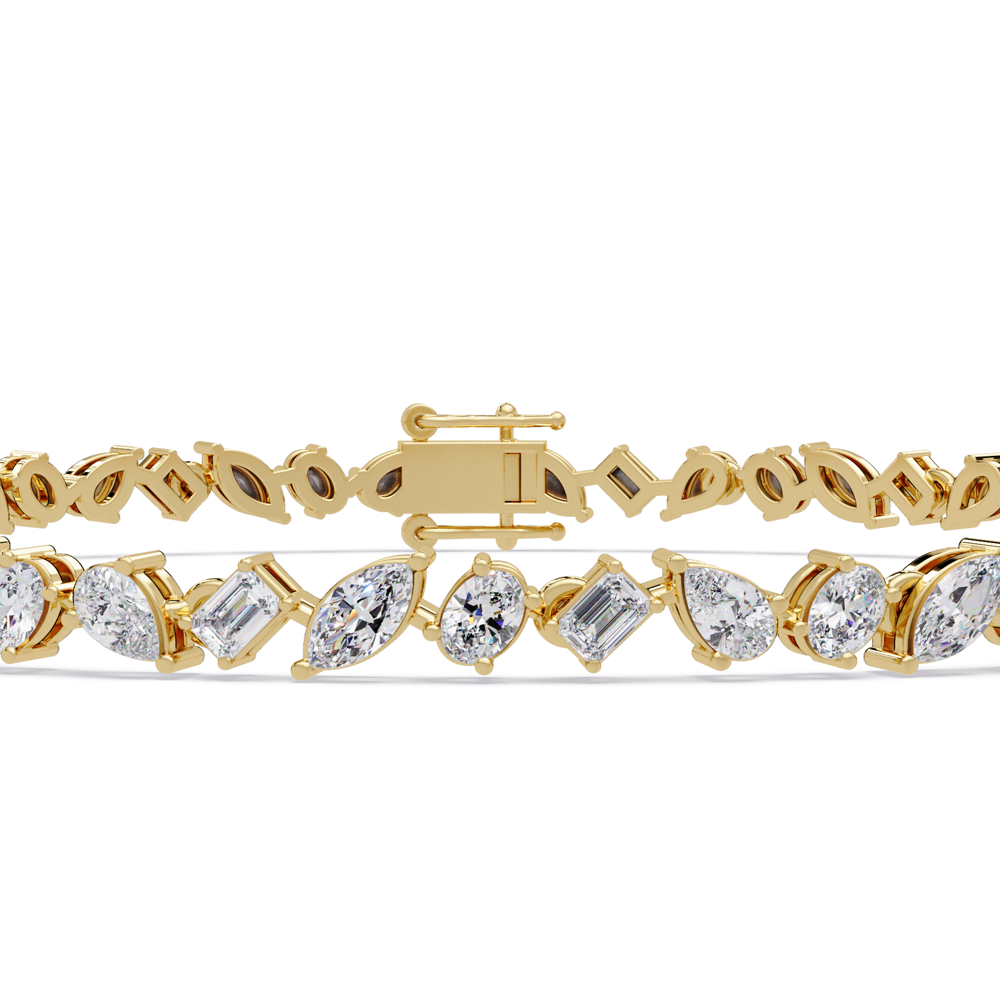 Multi Shape Lab Grown Diamond Tennis Bracelet – 5.19 CT