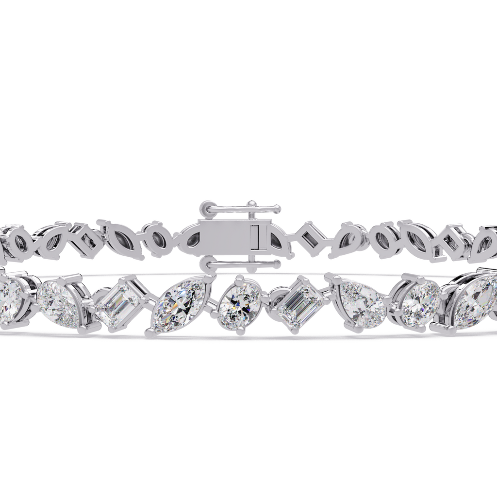 Multi Shape Lab Grown Diamond Tennis Bracelet – 5.19 CT