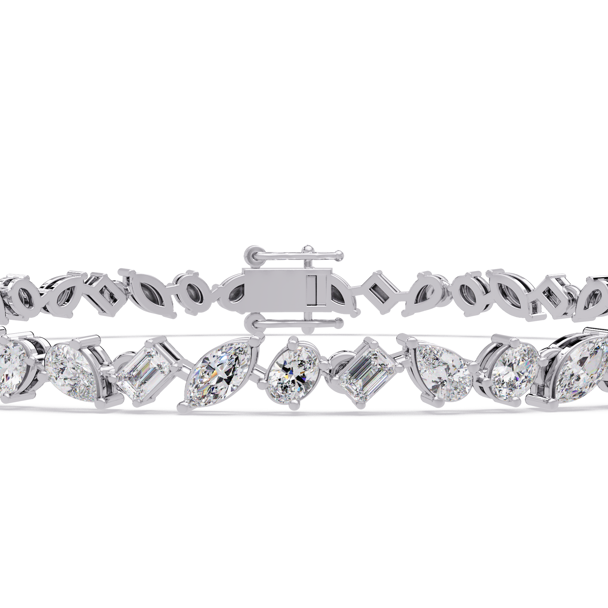 Multi Shape Lab Grown Diamond Tennis Bracelet – 5.19 CT