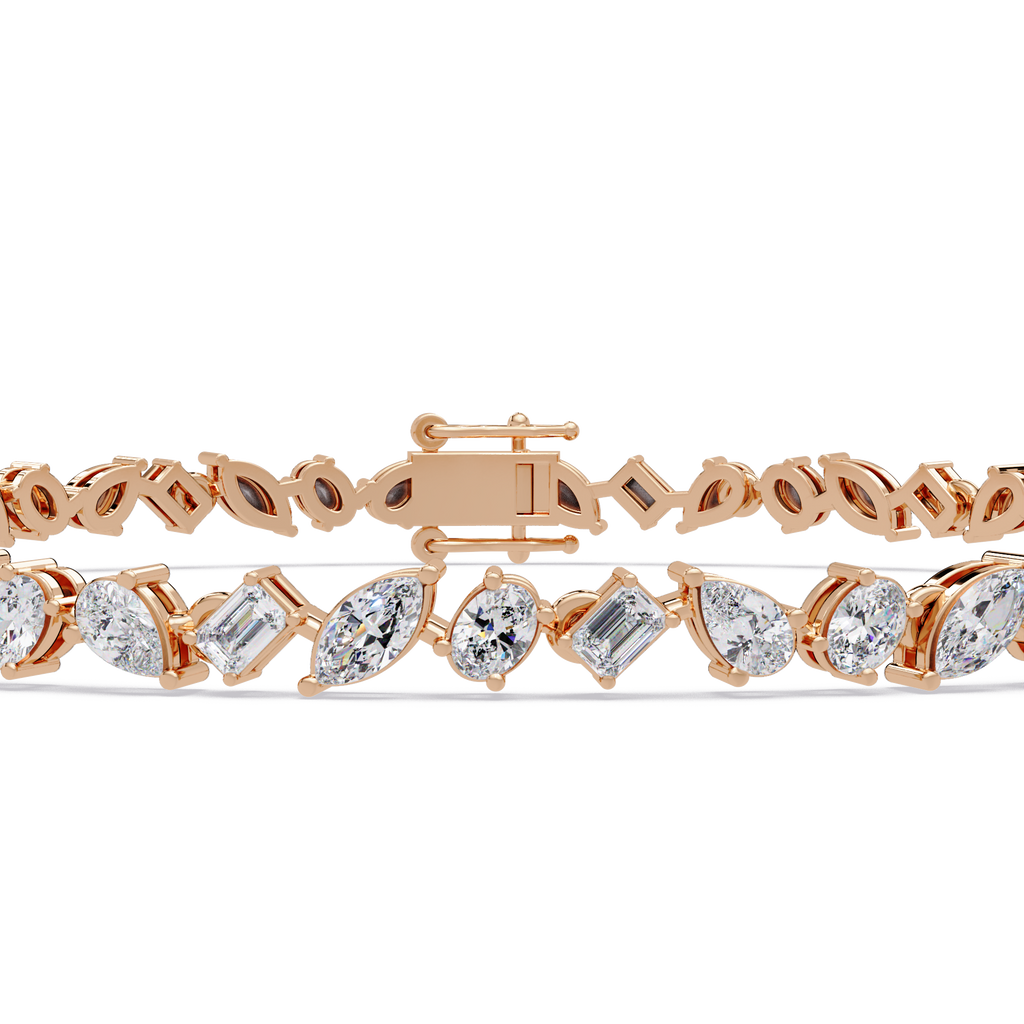Multi Shape Lab Grown Diamond Tennis Bracelet – 5.19 CT
