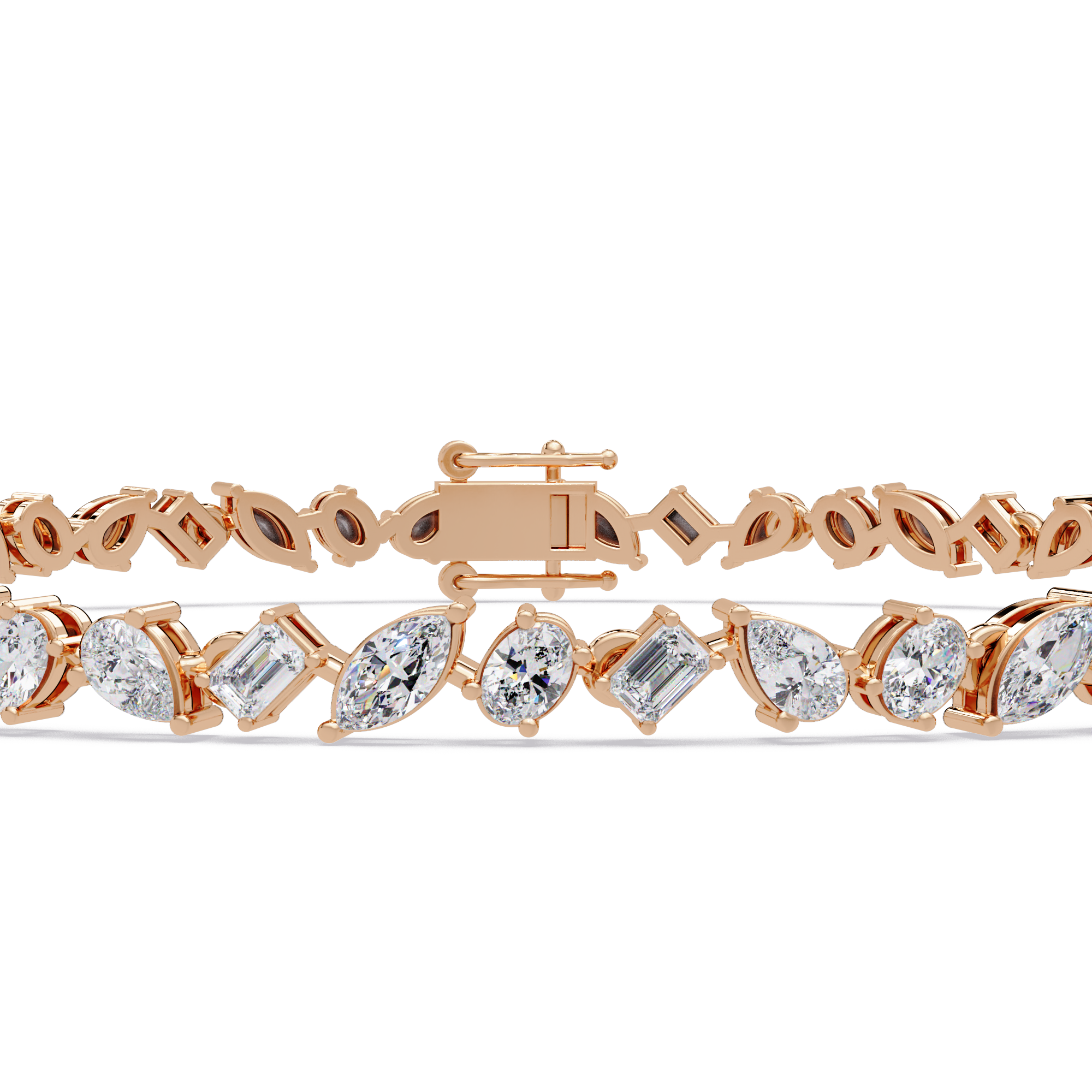 Multi Shape Lab Grown Diamond Tennis Bracelet – 5.19 CT