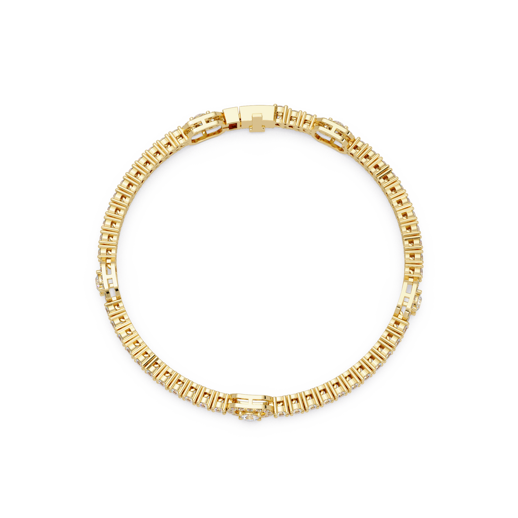 Round Brilliant Diamond Halo Tennis Bracelet