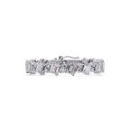 Emerald Cut & Round Diamond Tennis Bracelet for Women