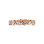 Emerald Cut & Round Diamond Tennis Bracelet for Women