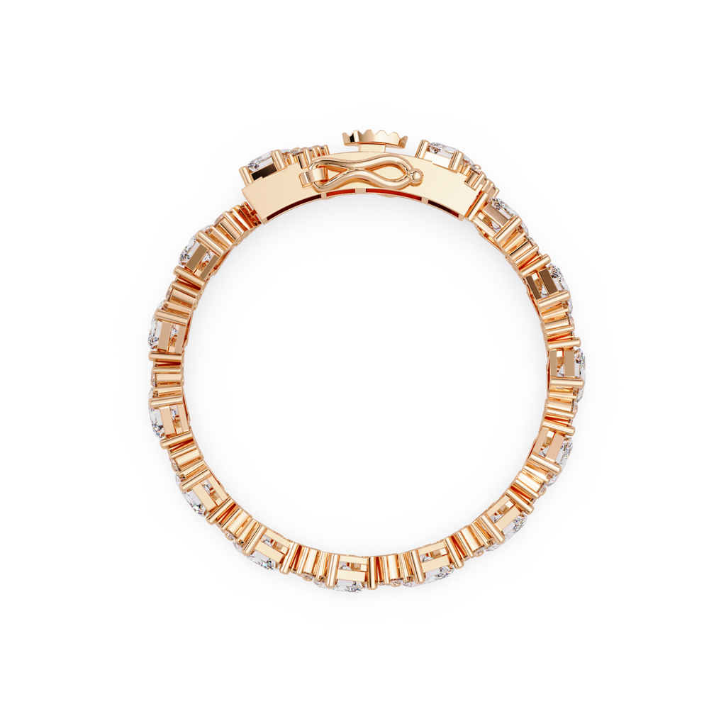 Emerald Cut & Round Diamond Tennis Bracelet for Women