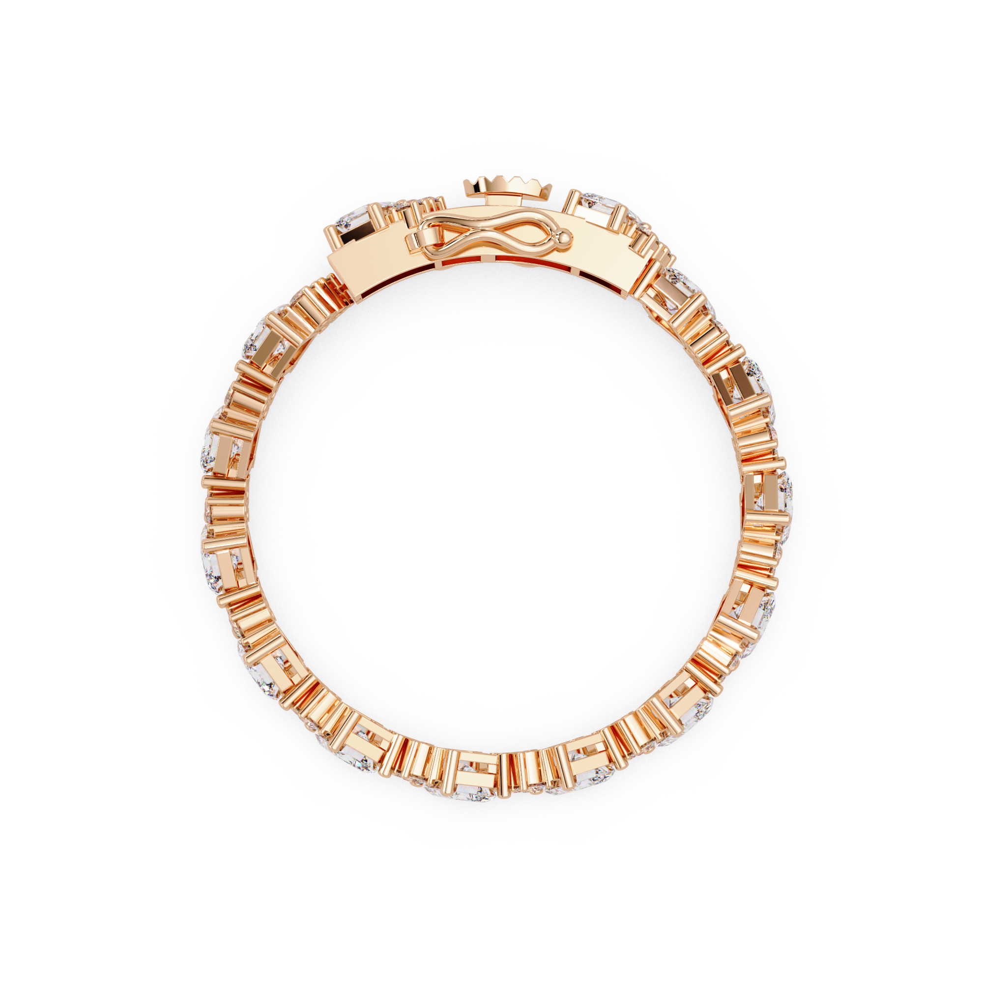 Emerald Cut & Round Diamond Tennis Bracelet for Women