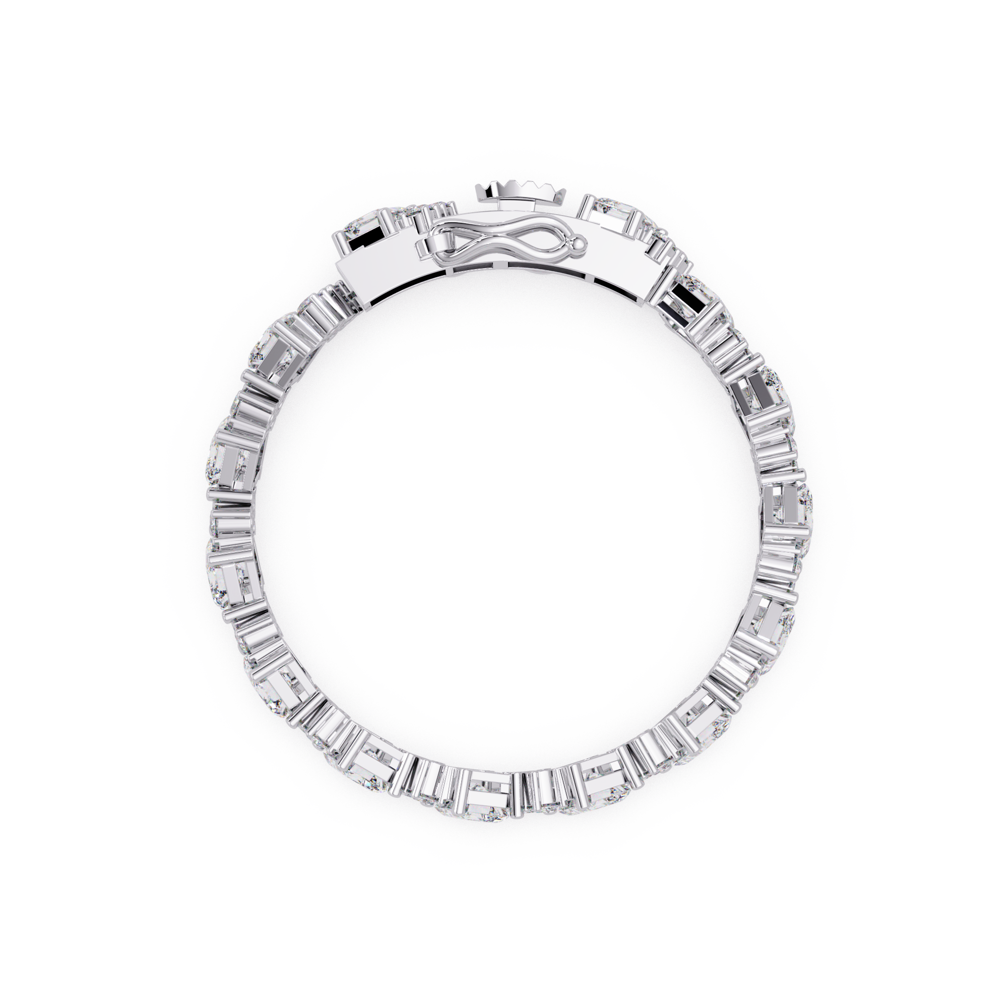 Emerald Cut & Round Diamond Tennis Bracelet for Women