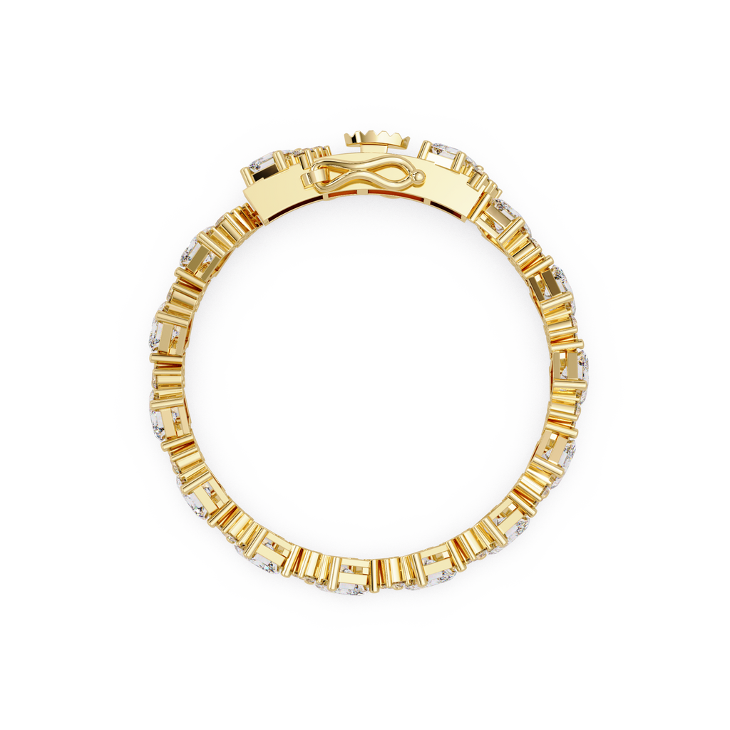 Emerald Cut & Round Diamond Tennis Bracelet for Women