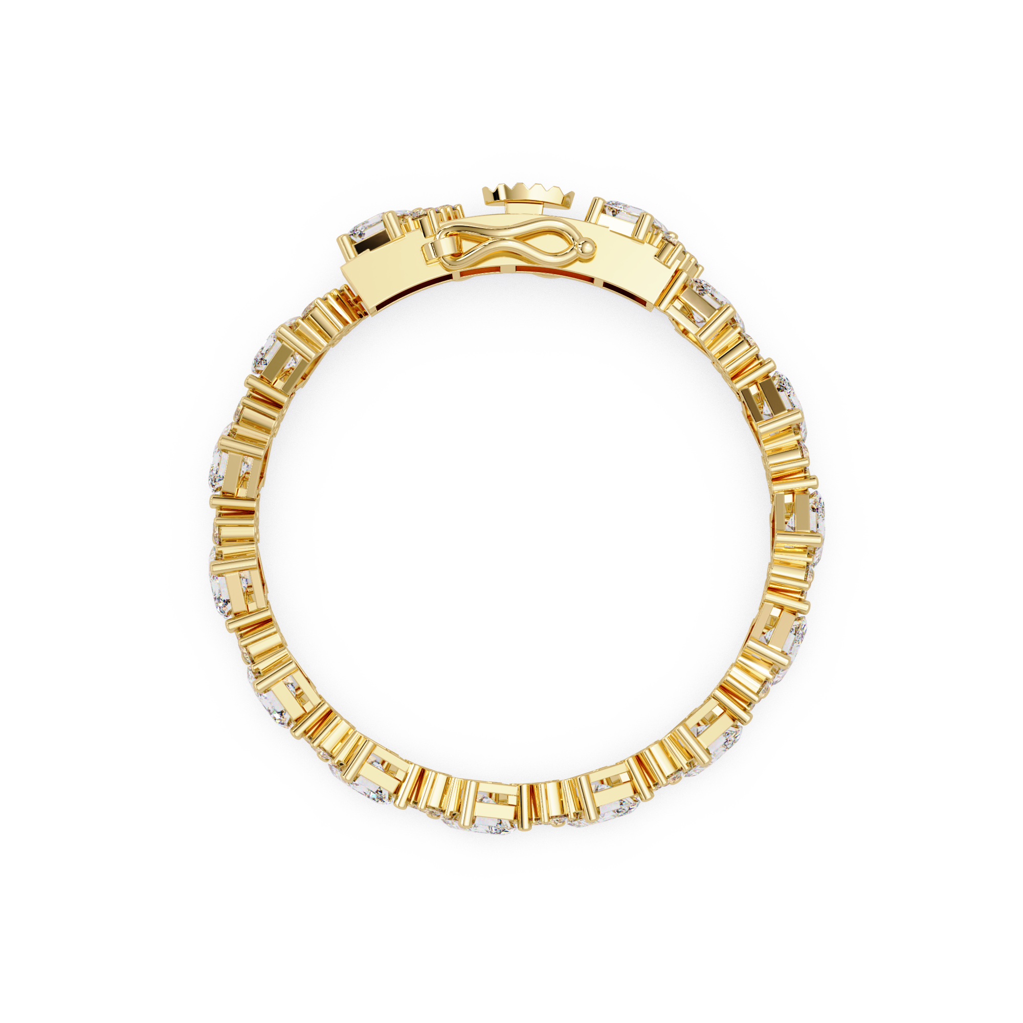 Emerald Cut & Round Diamond Tennis Bracelet for Women
