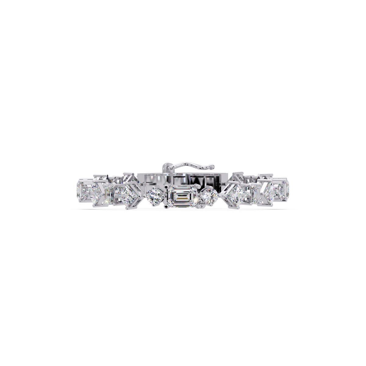 Luxury Emerald & Princess Cut Diamond Tennis Bracelet
