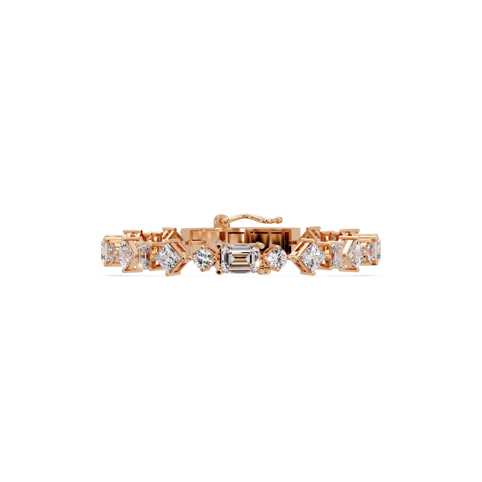 Luxury Emerald & Princess Cut Diamond Tennis Bracelet