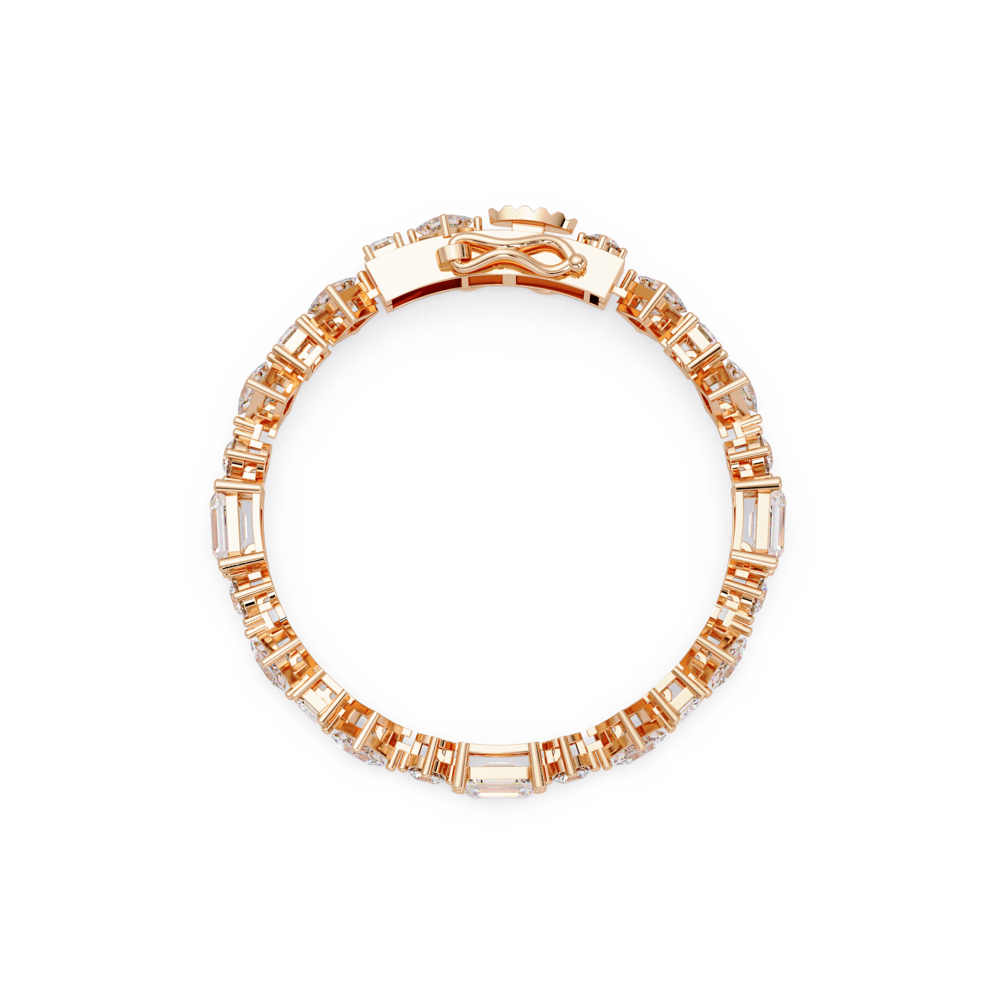 Luxury Emerald & Princess Cut Diamond Tennis Bracelet