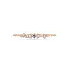 Round Brilliant Diamond Cluster Chain Bracelet