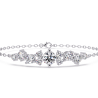 Round Brilliant Diamond Cluster Chain Bracelet