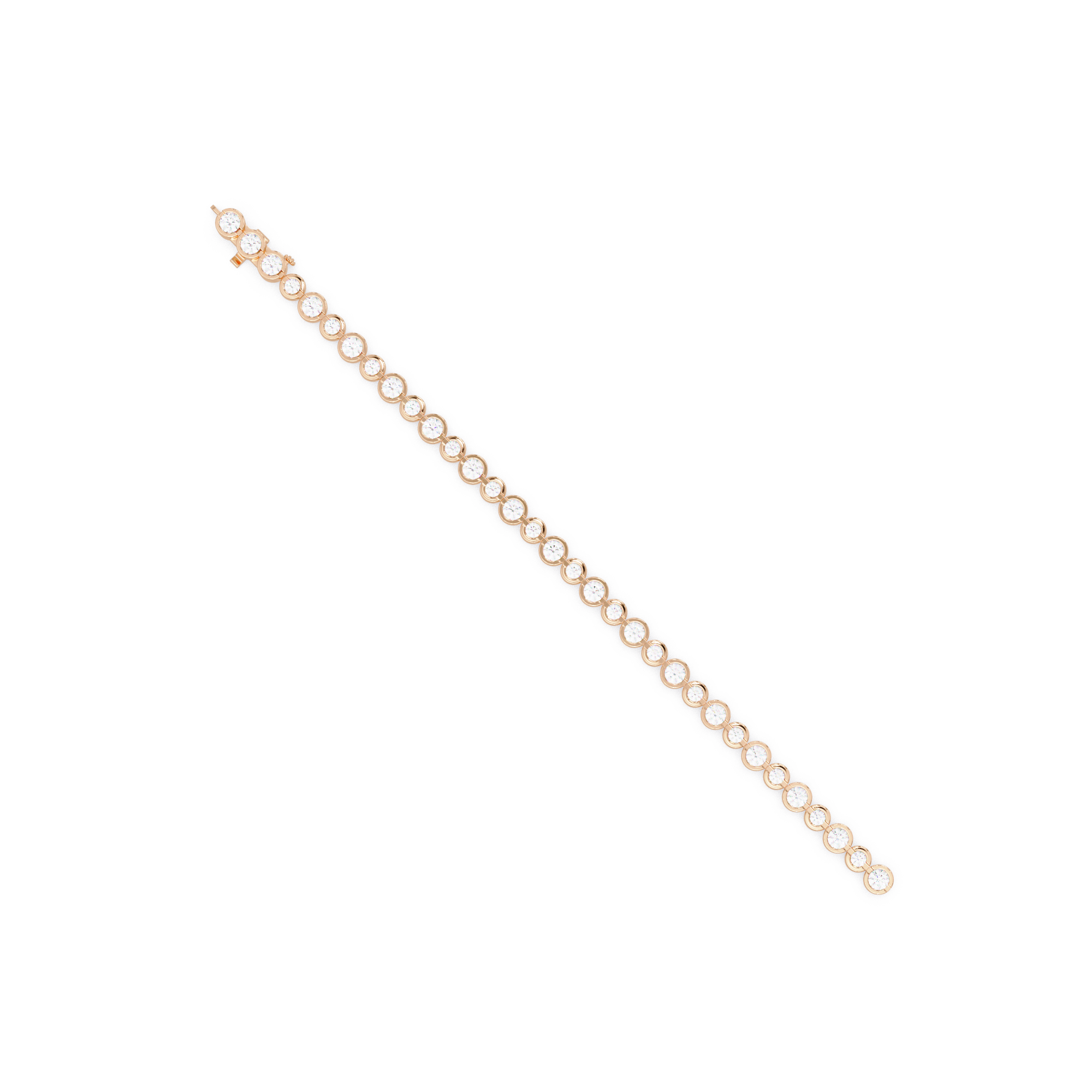 Bezel Set Round Diamond Tennis Bracelet