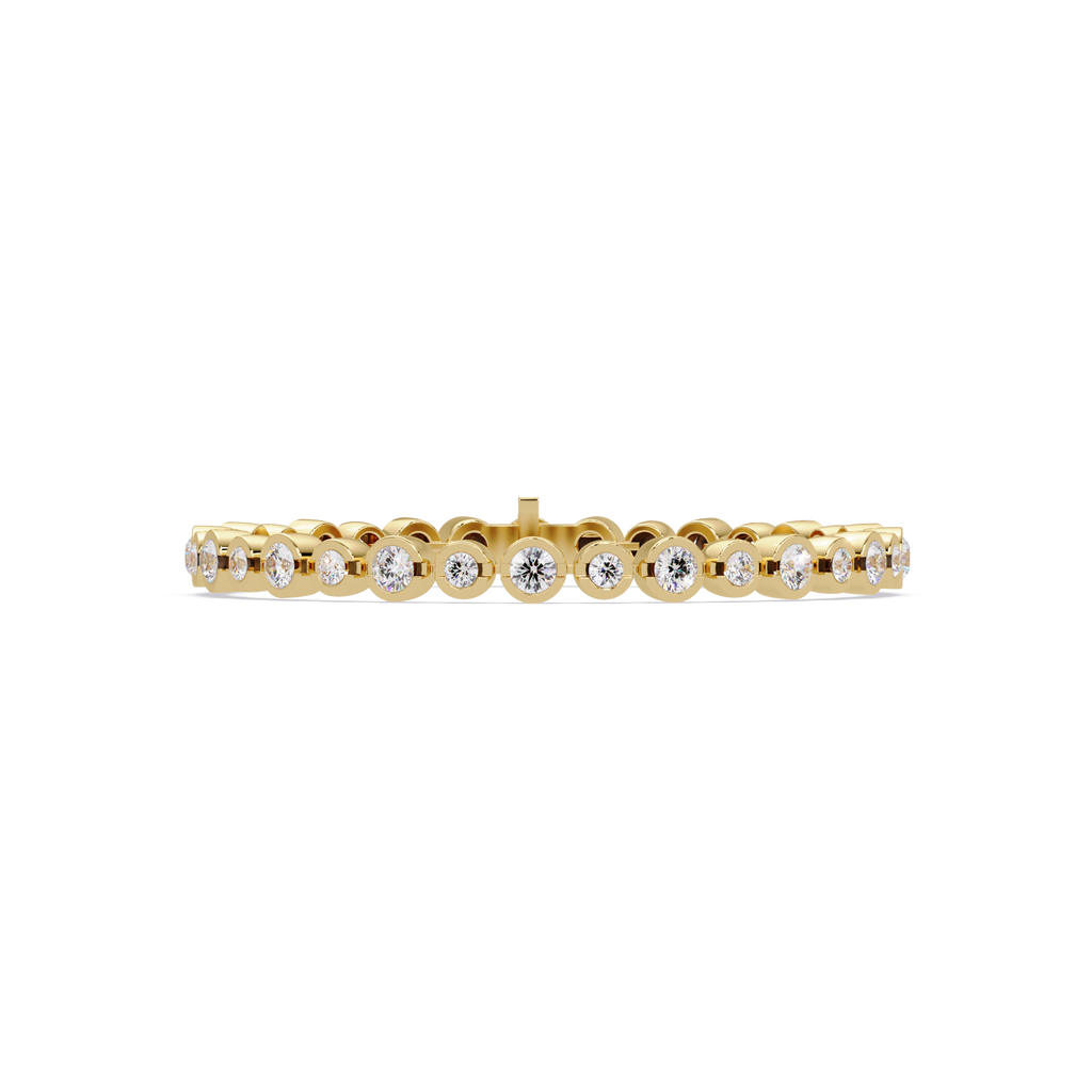 Bezel Set Round Diamond Tennis Bracelet