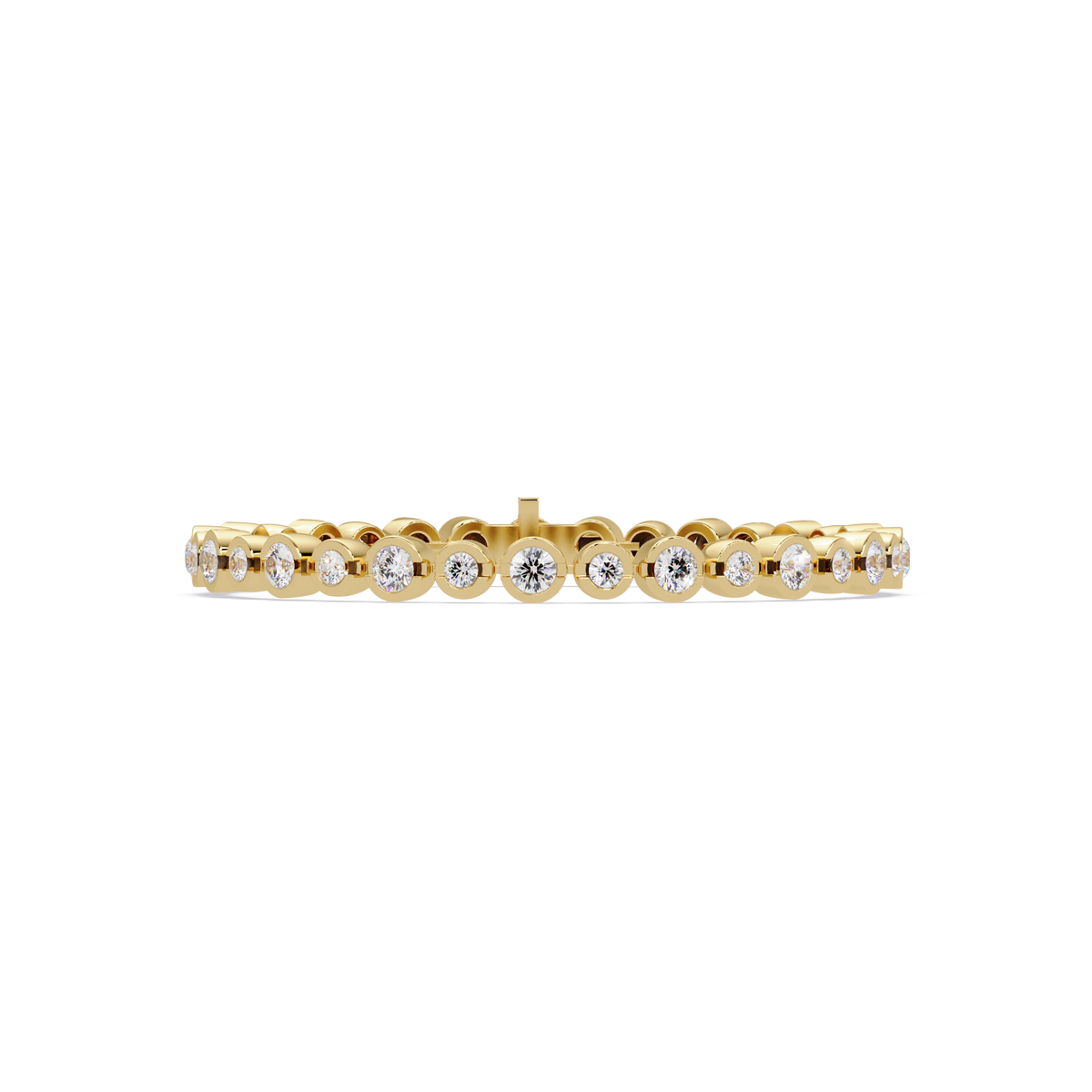 Bezel Set Round Diamond Tennis Bracelet