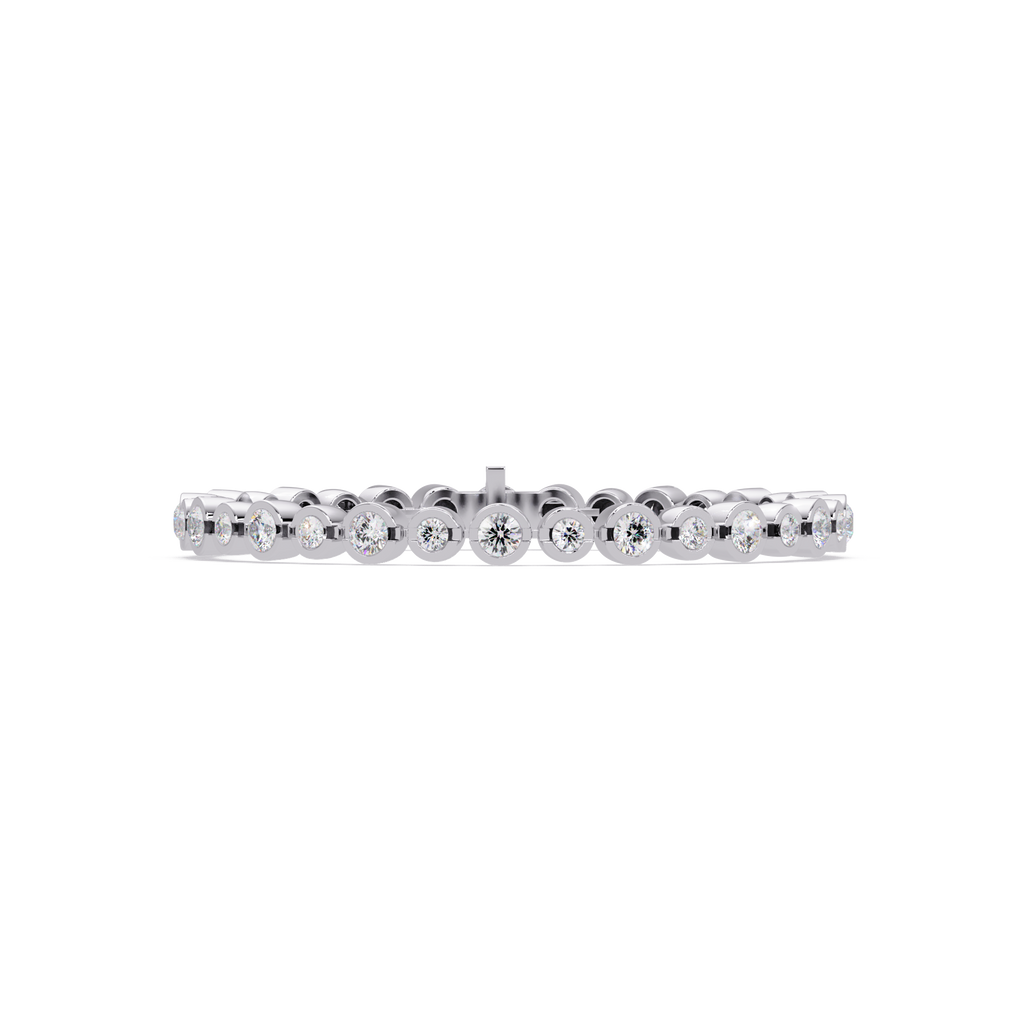 Bezel Set Round Diamond Tennis Bracelet