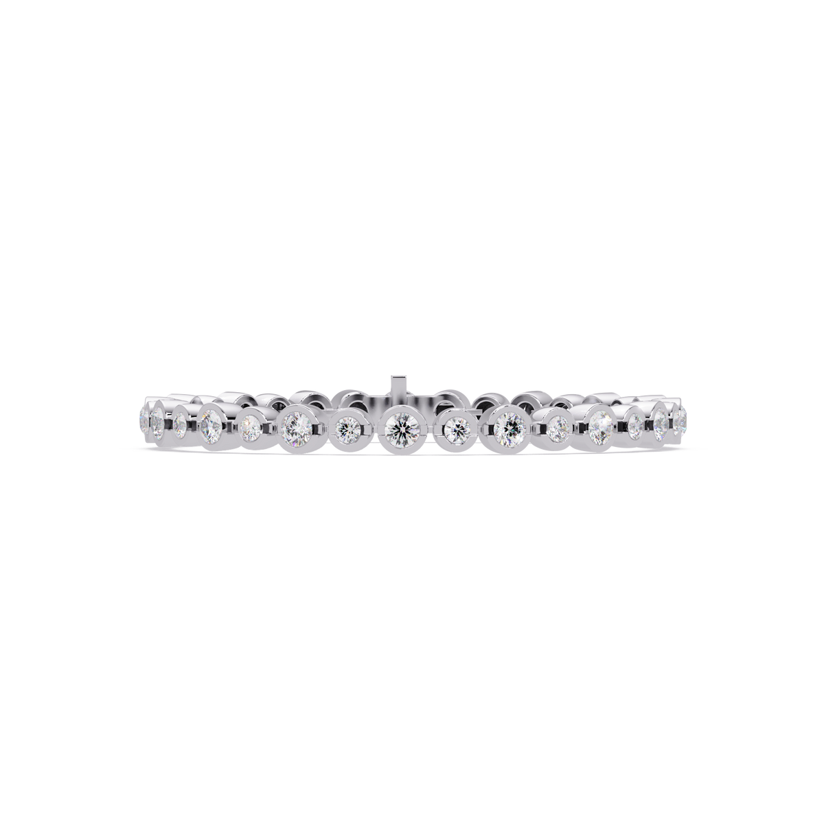 Bezel Set Round Diamond Tennis Bracelet