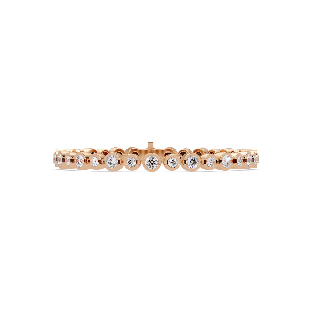Bezel Set Round Diamond Tennis Bracelet