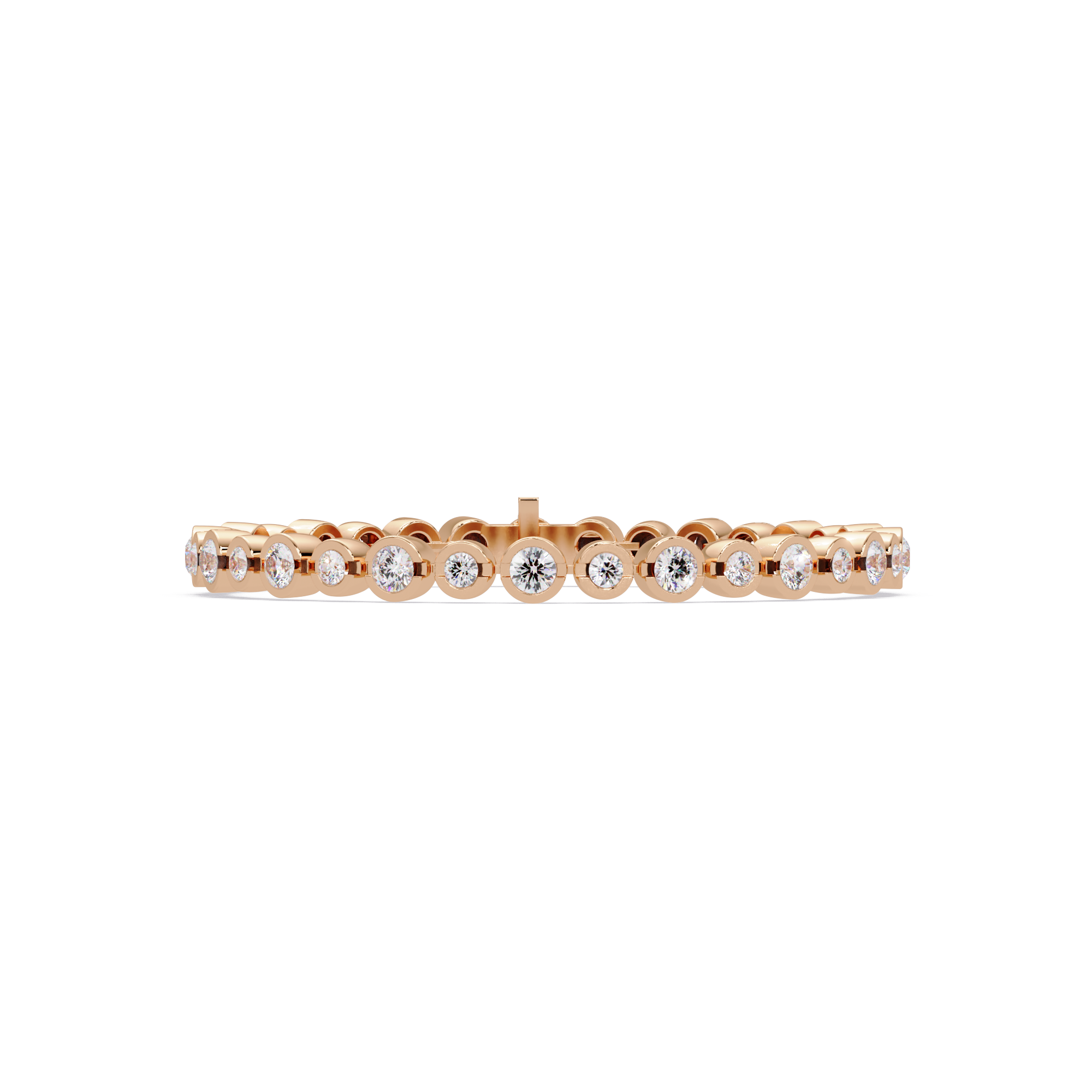 Bezel Set Round Diamond Tennis Bracelet