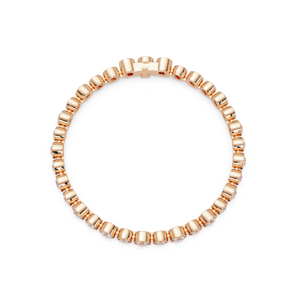 Bezel Set Round Diamond Tennis Bracelet