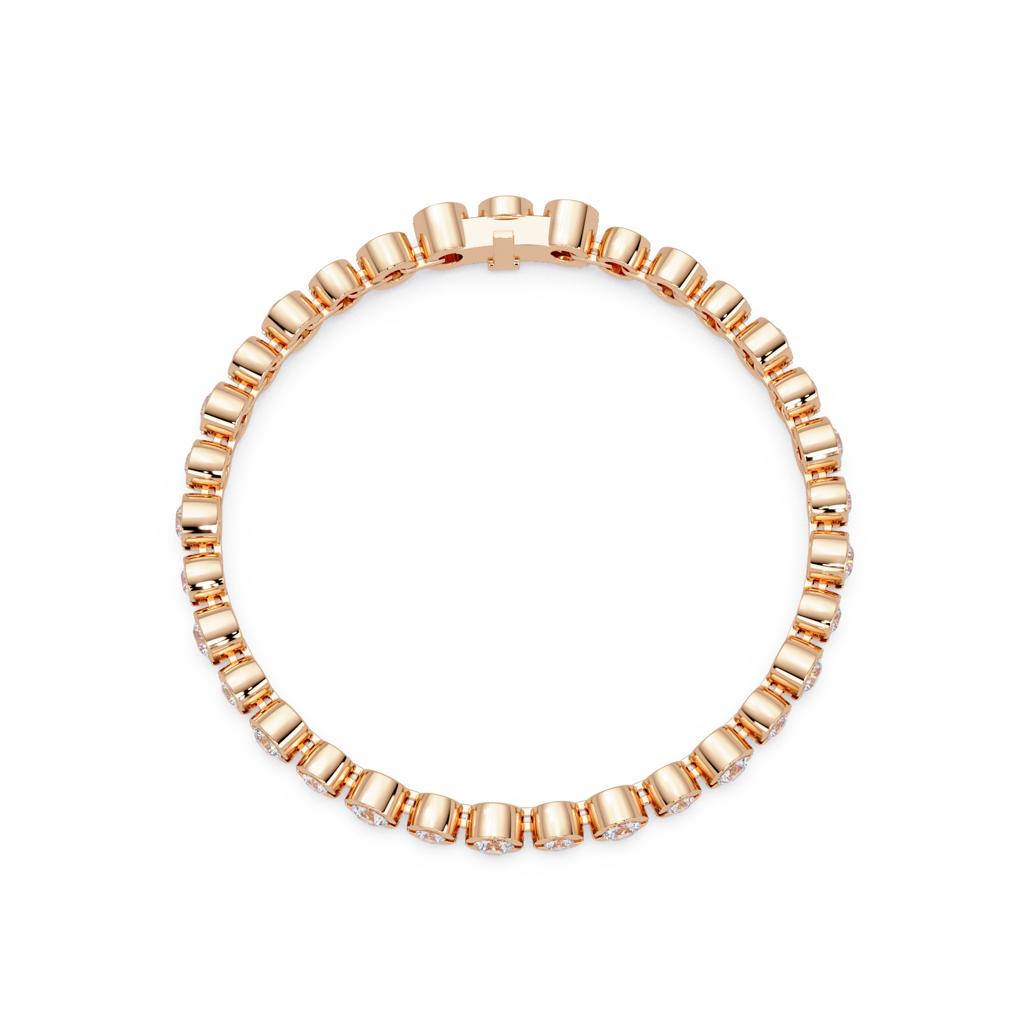 Bezel Set Round Diamond Tennis Bracelet