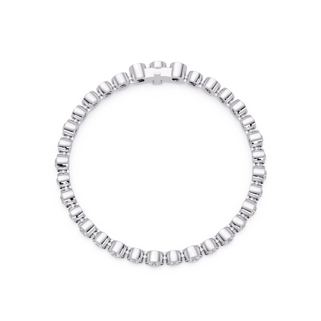 Bezel Set Round Diamond Tennis Bracelet