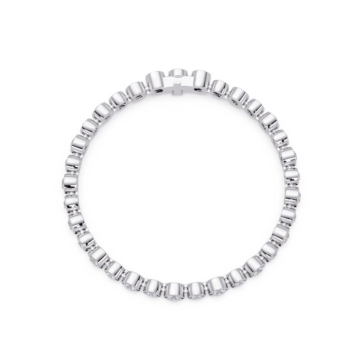 Bezel Set Round Diamond Tennis Bracelet