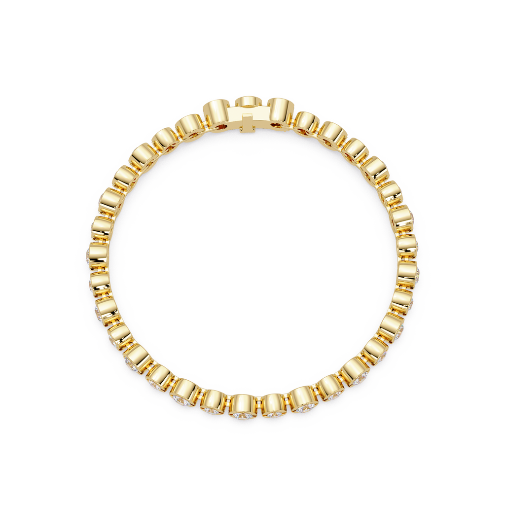 Bezel Set Round Diamond Tennis Bracelet