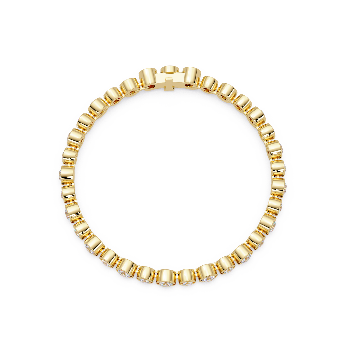 Bezel Set Round Diamond Tennis Bracelet